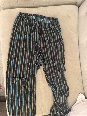 Brandy Melville Green , Black & Gold Striped Lounge Pants